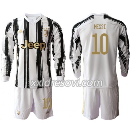 Juventus Lionel Messi 10 Domaći Dječji Komplet Dresovi za Nogomet 2020-2021 Dugim Rukavima (+ kratke hlače)